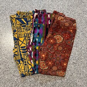 Lularoe Leggings Womens One Size Lot of 3 Stretch 25.5" Inseam Pants Printed